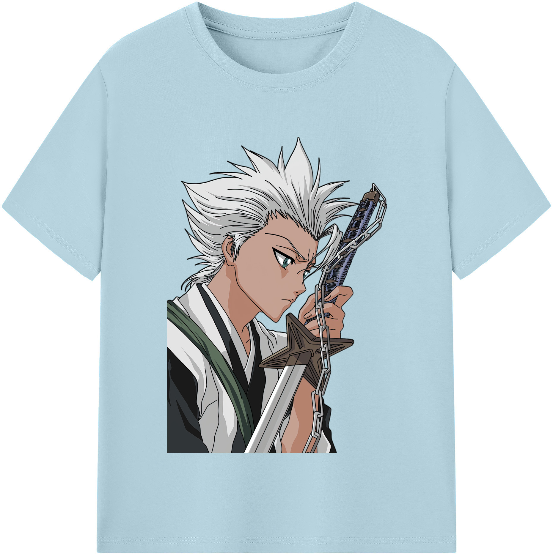 （画像用） ブリーチ 日番谷冬獅郎（ひつがや とうしろう） BLEACH Hitsugaya Toushirou 綿100％半袖Tシャツ（フロントプリント）